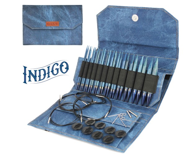 Needle set Driftwood Indigo with interchangeable needle tips/wires from Lykke