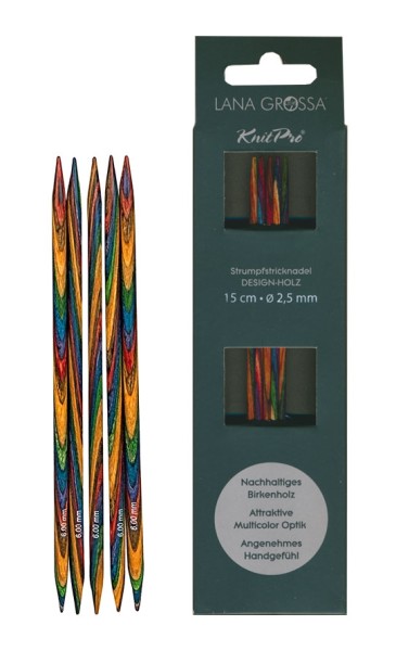 Double Pointed Needles design wood multicolor by Lana Grossa